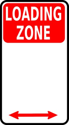 Leomarc sign loading zone