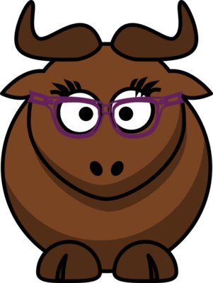 Cartoon gnu nerdycute