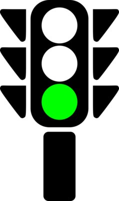 traffic semaphore silhouette green