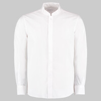 Mandarin collar fitted shirt long sleeved