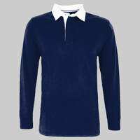 Men's classic fit long sleeved vintage rugby shirt