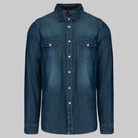 Men's long-sleeved denim shirt