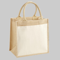 Cotton pocket jute midi tote
